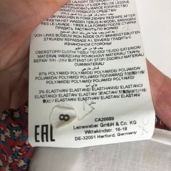 Brax Feel Good Maron Pants Indian Print Slim Leg Stretch German Size 40 US 31/32 - Picture 10 of 11